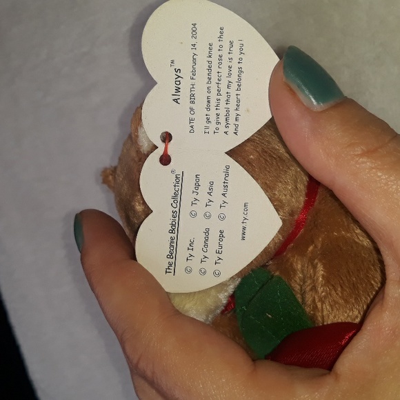 Always, by Ty The Original Beanie Babies Collection "Always" Bear - 2004 - Picture 5 of 13